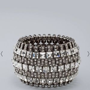 NWT White House Black Market Hematite Rhinestone Bracelet
